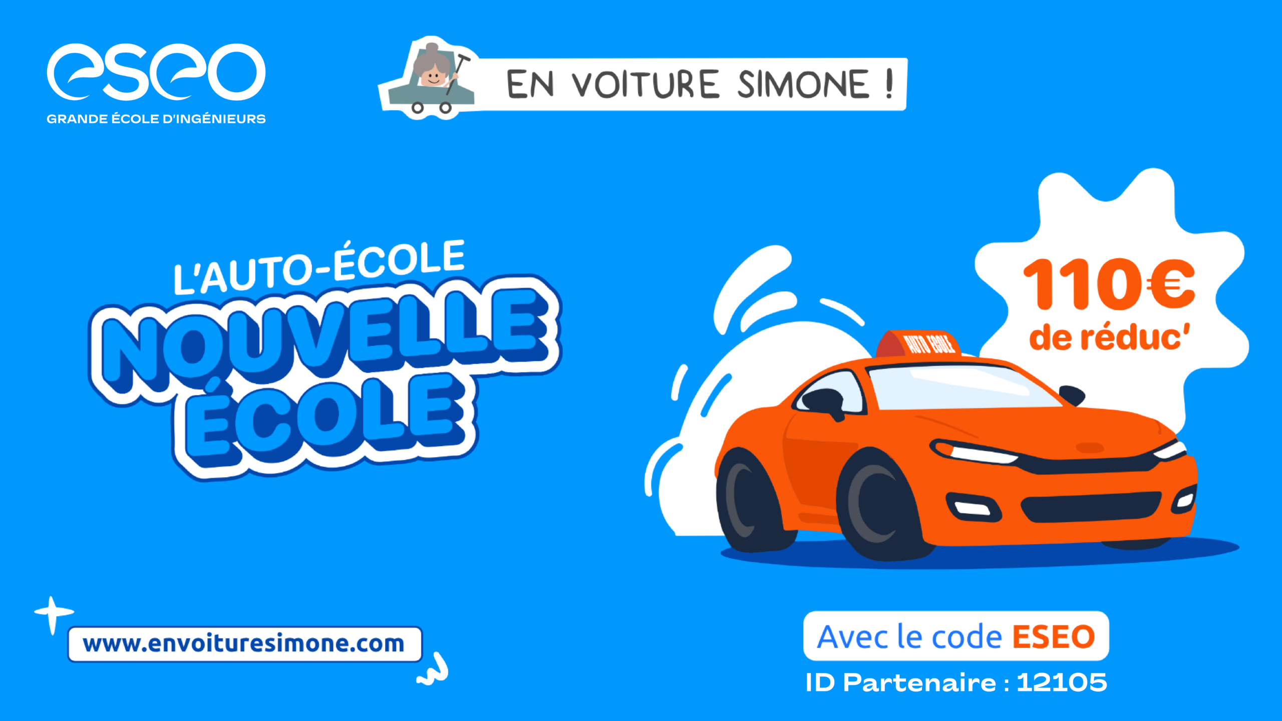 ESEO x En voiture Simone : profitez d&rsquo;une réduction sur votre permis de conduire